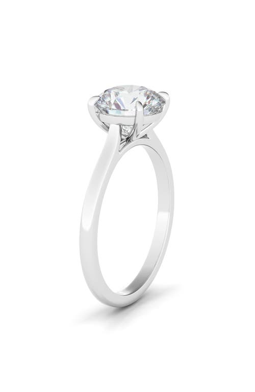 Shop Hautecarat Round Brilliant Cut Lab Grown Diamond Ring In 3.00 Ctw 18k White Gold