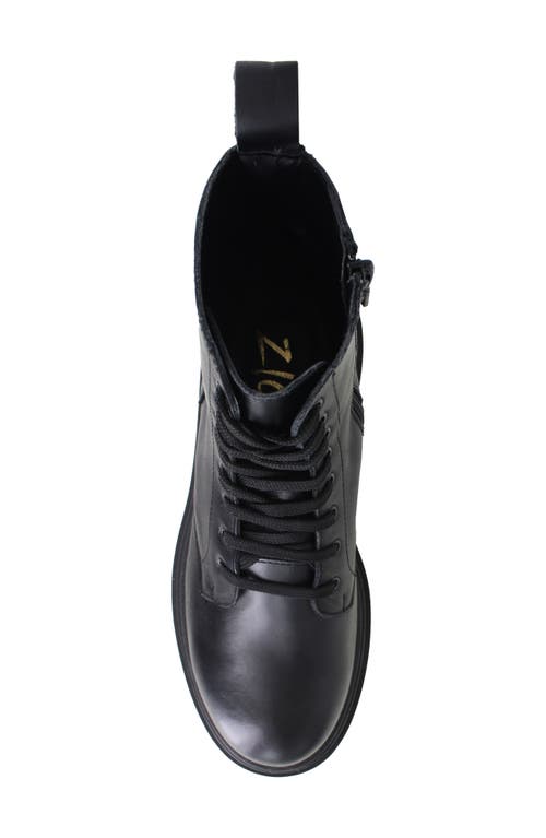 Ziginy Brunella Water Resistant Platform Combat Boot In Black