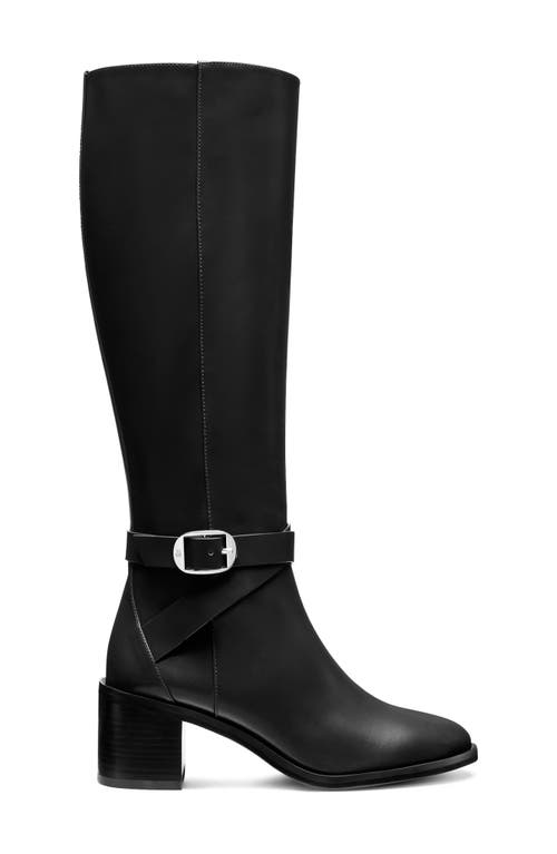 Shop Stuart Weitzman Esme Belted Zip Boot In Black