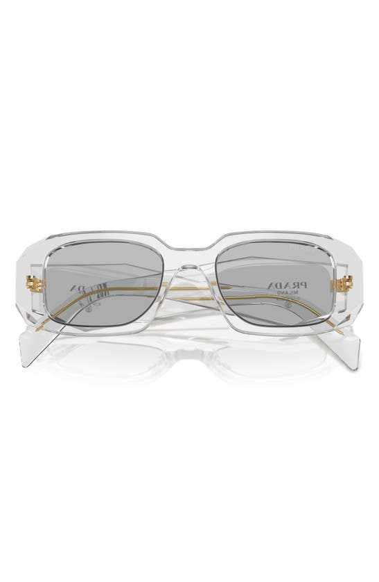 Shop Prada Runway 49mm Rectangular Sunglasses In Transparent Grey