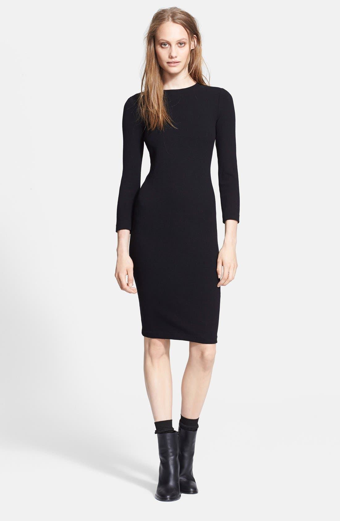 Vince Three Quarter Sleeve Bouclé Sheath Dress Nordstrom