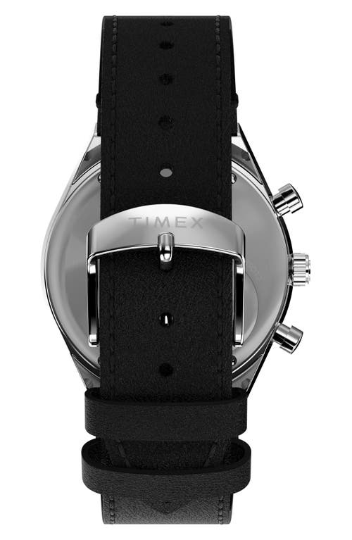 Shop Timex ® Q  Chronograph Leather Strap Watch, 40mm In Black