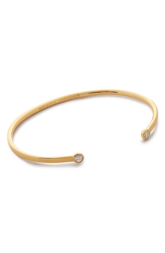 Monica Vinader Essential Diamond Cuff Bracelet In Gold