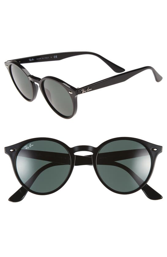 Ray Ban Rb2180 Acetate Round Sunglasses In Black