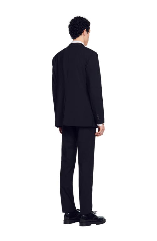 Sandro Virgin Wool Suit Jacket In Black
