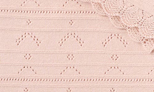 Elegant Baby Organic Cotton & Cashmere Pointelle Hat, Top, Pants & Blanket Set In Pink