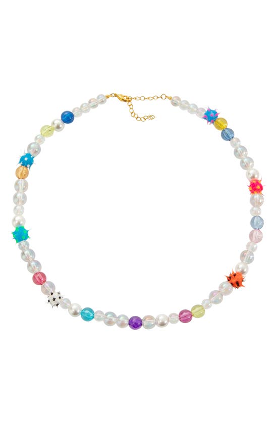Shop July Child Bath Bomb Beaded Necklace In Beads/ Pearls/ 18k Plated