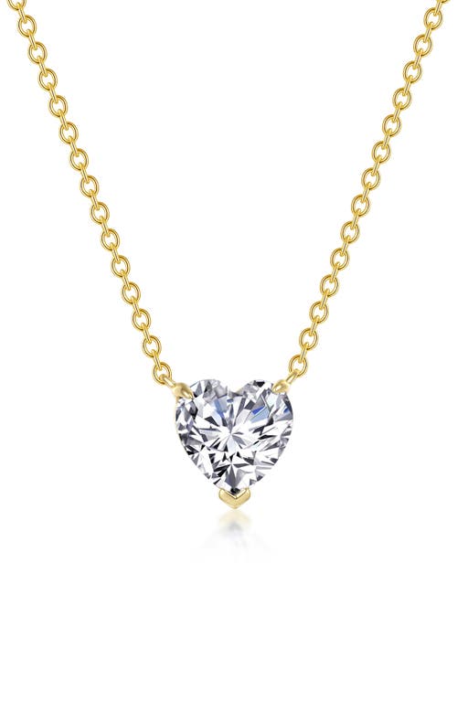 Shop Lafonn Simulated Diamond Solitaire Heart Pendant Necklace In White/gold