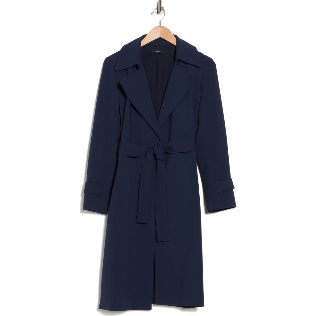 Shop Theory Oaklane Admiral Crepe Trench Coat In Nctrn Way