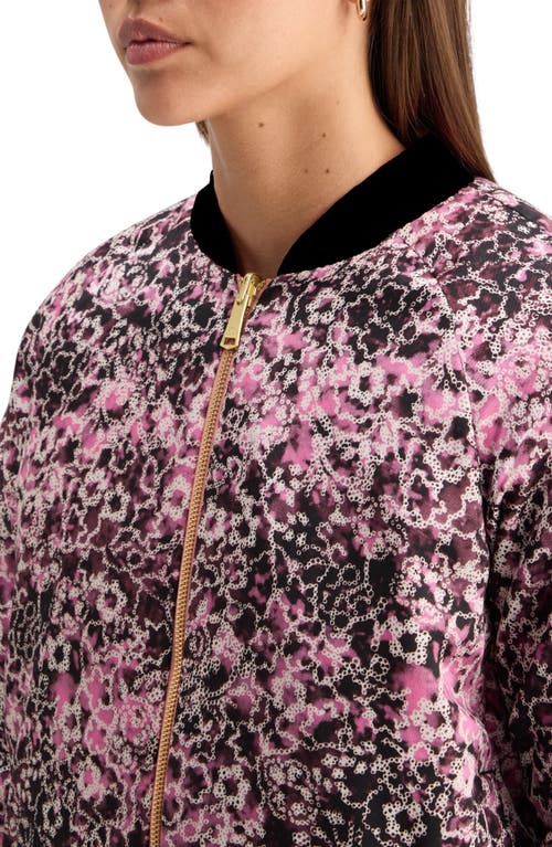 Shop Scotch & Soda Reversible Bomber Jacket In Shibori Floral Pink