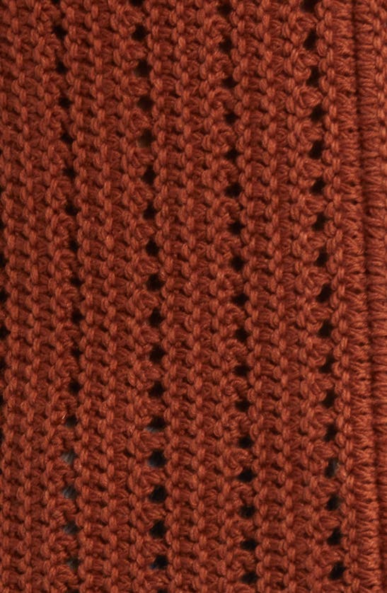 Shop Treasure & Bond Open Stitch Linen Blend Sweater In Rust Sequoia
