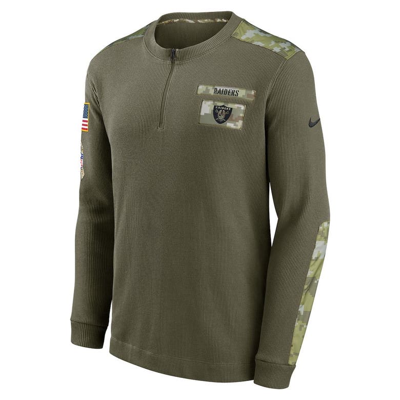 Men's Nike Olive Las Vegas Raiders 2022 Salute to Service Long Sleeve T-Shirt Size: Large