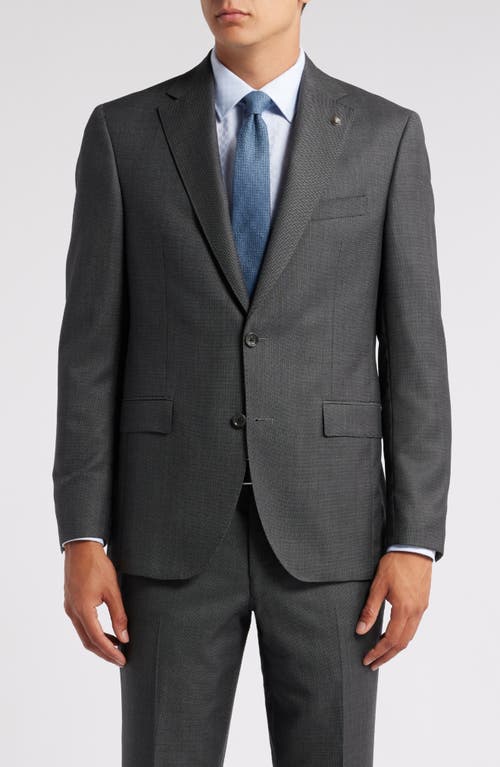 Shop Jack Victor Lightly Constructed Bird's Eye Wool Suit In Mid Grey