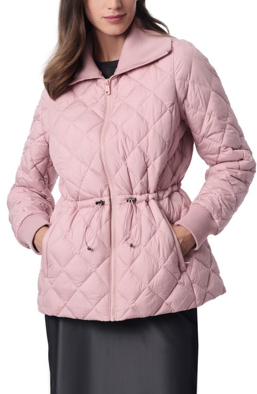 Shop Bernardo Drawcord Waist Quilted Puffer Coat In Blush