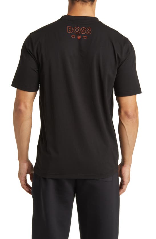 Shop Hugo Boss Boss X Nfl Stretch Cotton Graphic T-shirt In Cincinnati Bengals Black