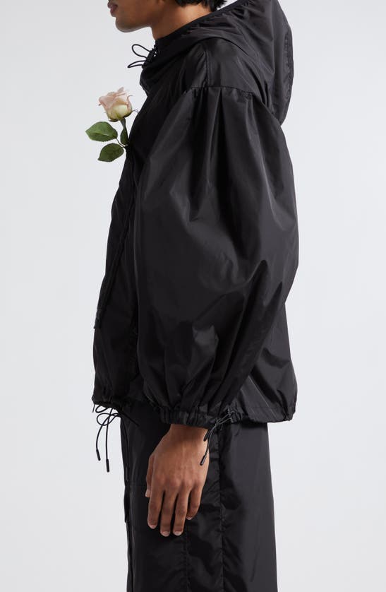 Shop Simone Rocha Rose Detail Jacket In Black/ Black