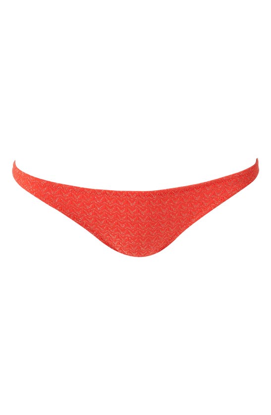 Shop Melissa Odabash Alba Hipster Bikini Bottoms In Apricot Zigzag
