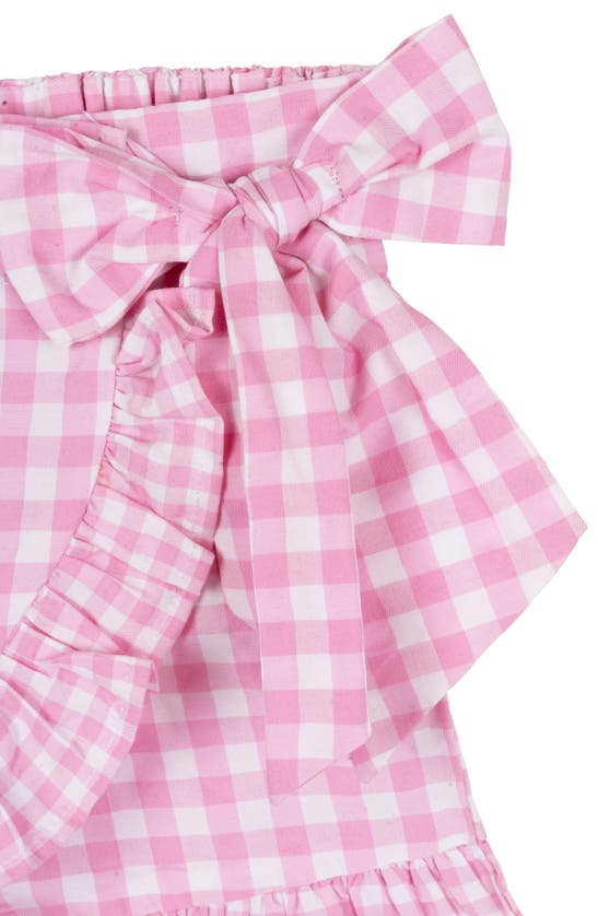 Rare Editions Kids' Eyelet Smocked Top & Ruffle Skort Set In Pink