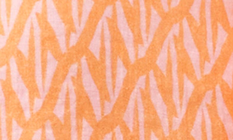 Shop Vince Camuto Geo Print Ruffle Sleeve Top In Orange Fizz