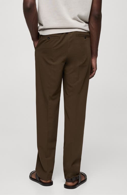 Shop Mango Regular Fit Pleated Flowy Pants In Brown