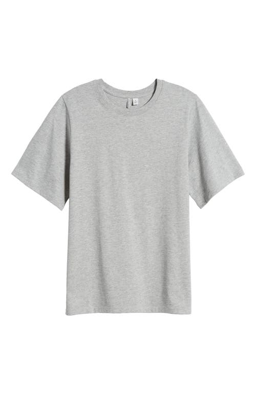 Relaxed Fit Pima Cotton Crewneck T-Shirt in Heather Grey