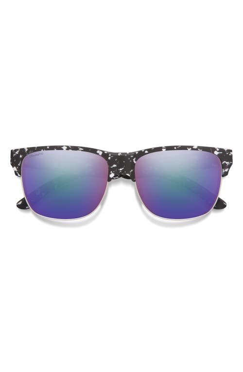 Smith Lowdown 56mm ChromaPop Polarized Browline Sunglasses in Black Marble /Violet Mirror