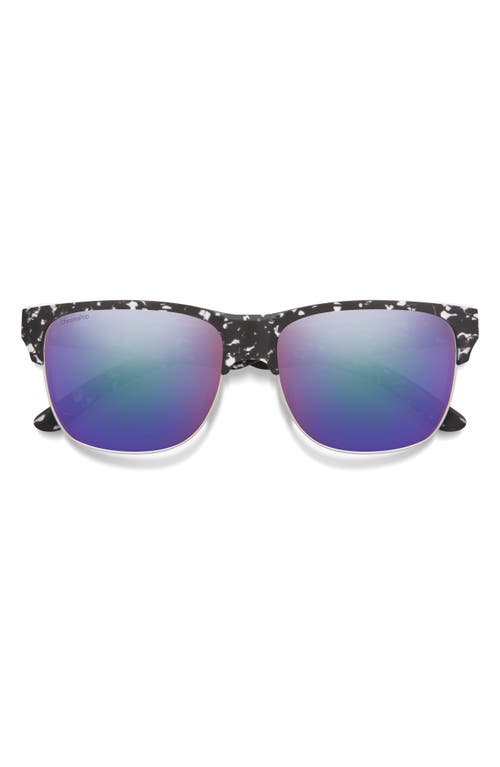 Smith Lowdown 56mm ChromaPop Polarized Browline Sunglasses in Black Marble /Violet Mirror at Nordstrom