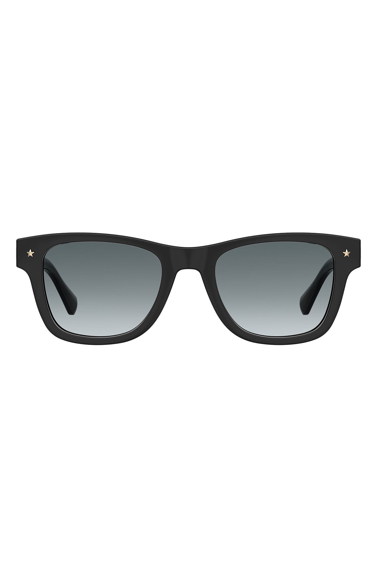 CHIARA FERRAGNI 50mm Square Sunglasses in Black/Grey Shaded at Nordstrom