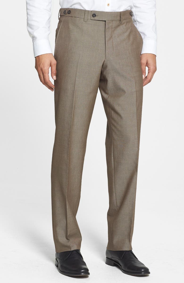 Ted Baker London 'Cook' Flat Front Wool & Cotton Trousers | Nordstrom