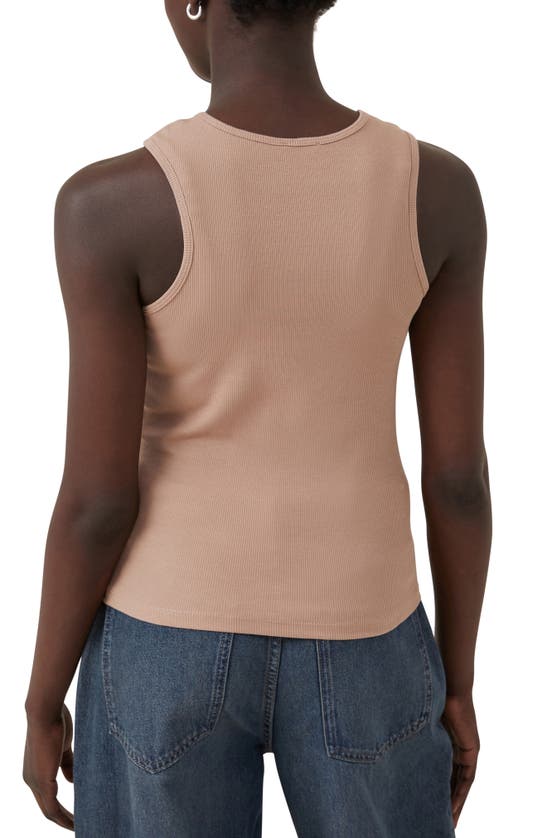 Shop Cotton On The One Variegated Rib Tank In Chestnut