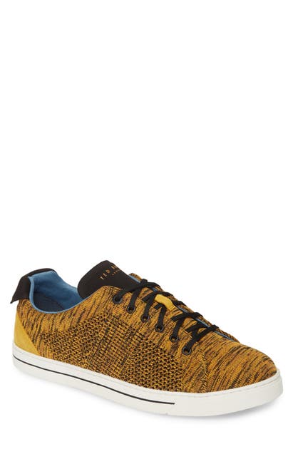 Ted Baker Chinat Sneaker In Dark Yellow Textile