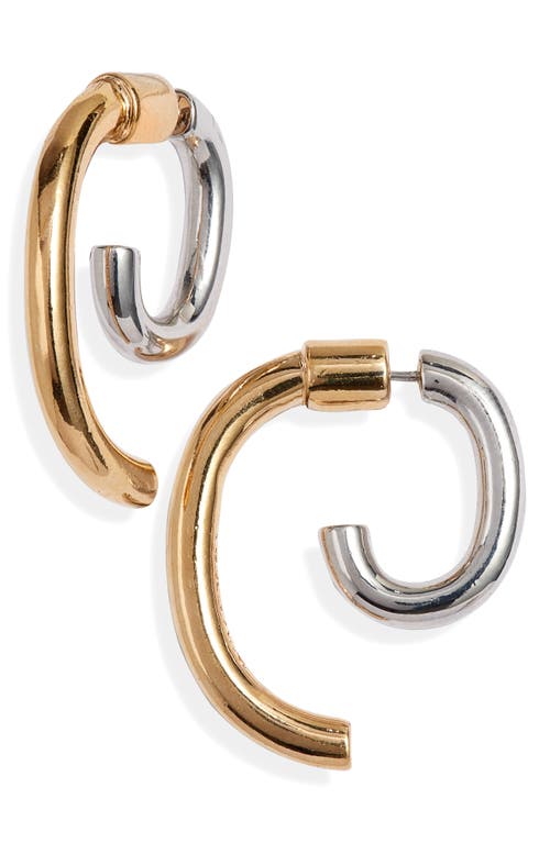 DEMARSON Luna Convertible Two-Tone Earrings in Gold/Silver at Nordstrom