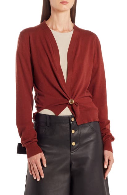 BOTTEGA VENETA RING DETAIL CASHMERE BLEND CARDIGAN,618643VKSE0
