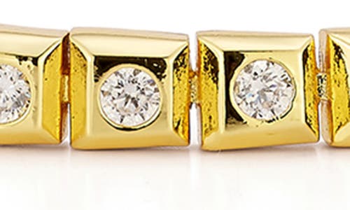 Chloe & Madison Chloe And Madison Cubic Zirconia Square Bracelet In Gold