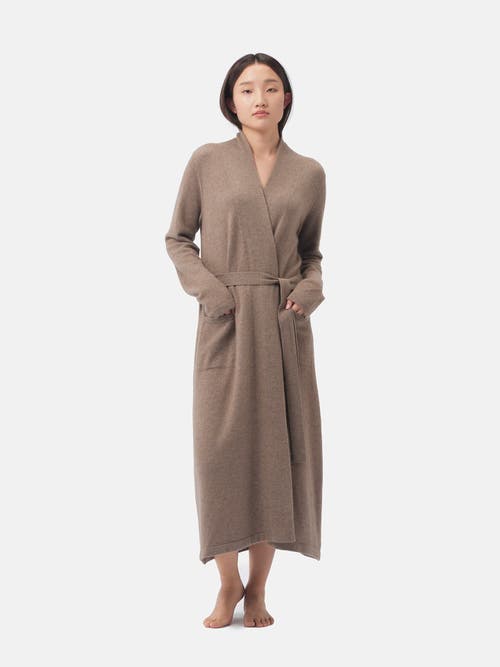 Gobi Cashmere Long Cashmere Robe In Taupe