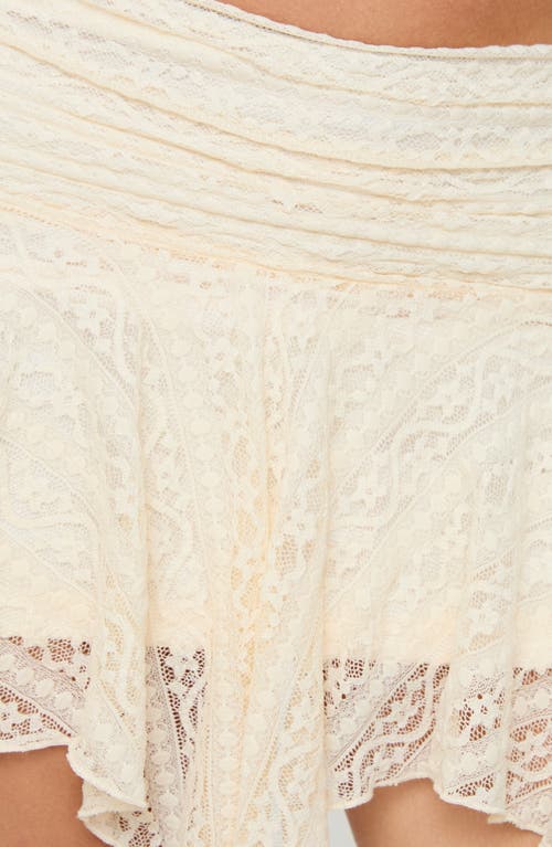 Shop Princess Polly Lifas Lace Miniskirt In Light Beige