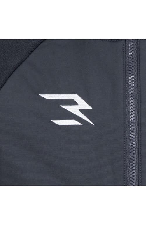 3 Brand Kids' Mixed Media Fleece Zip Hoodie In Anthracite