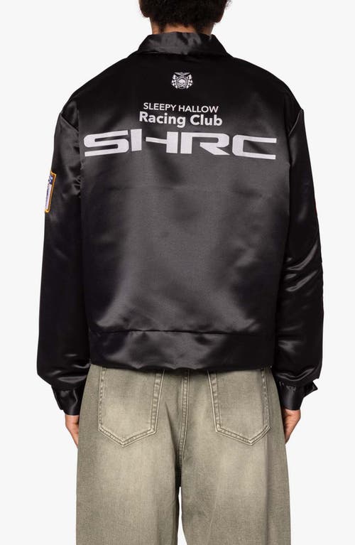 Shop Mnml Shrc Satin Mechanics Jacket In Black