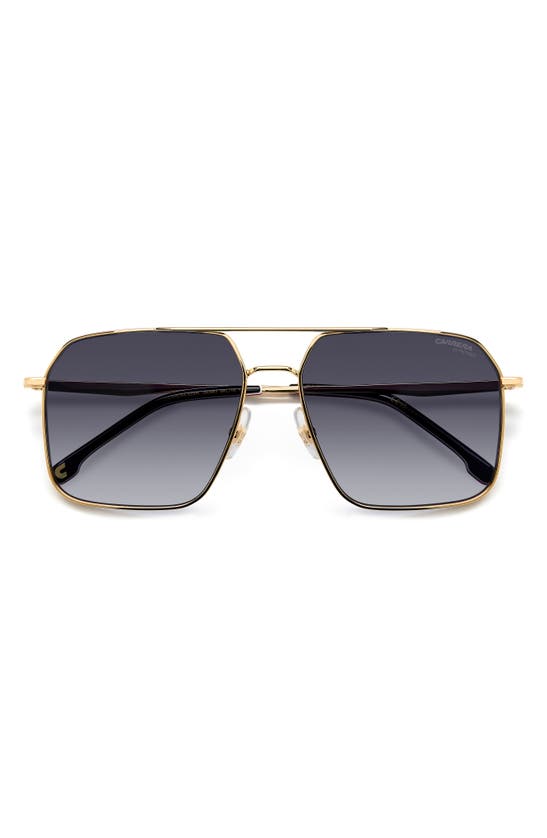 Shop Carrera Eyewear 59mm Gradient Aviator Sunglasses In Gold/ Grey Shaded