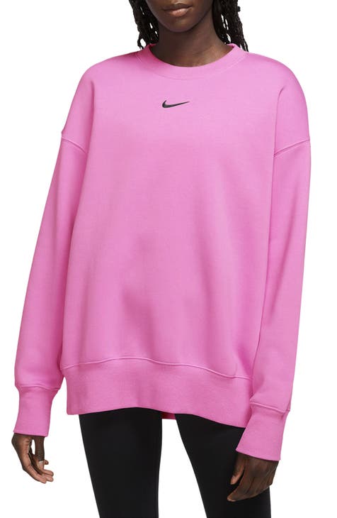 Women's Pressbox Pink Nebraska Huskers Comfy Cord Bar Print Pullover  Sweatshirt