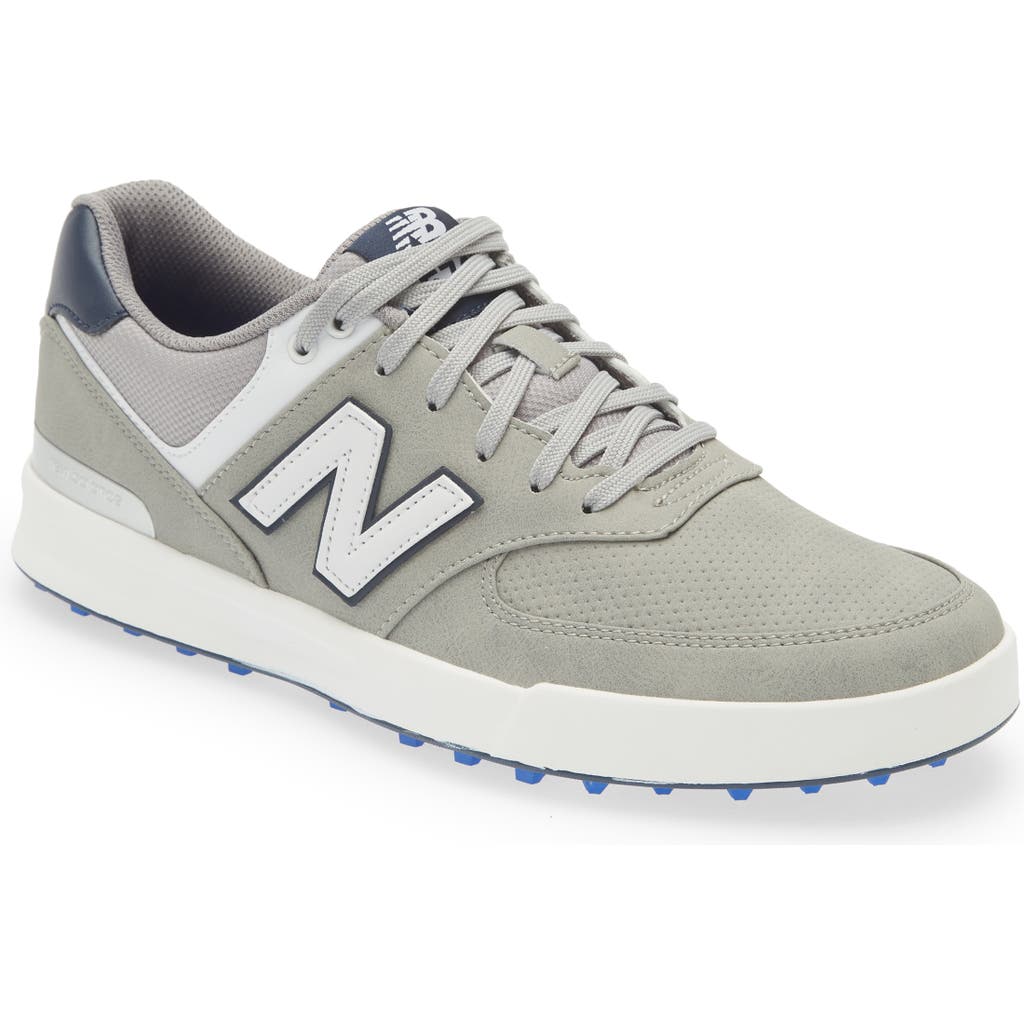 New Balance 574 Greens Waterproof Golf Shoe In Grey/white