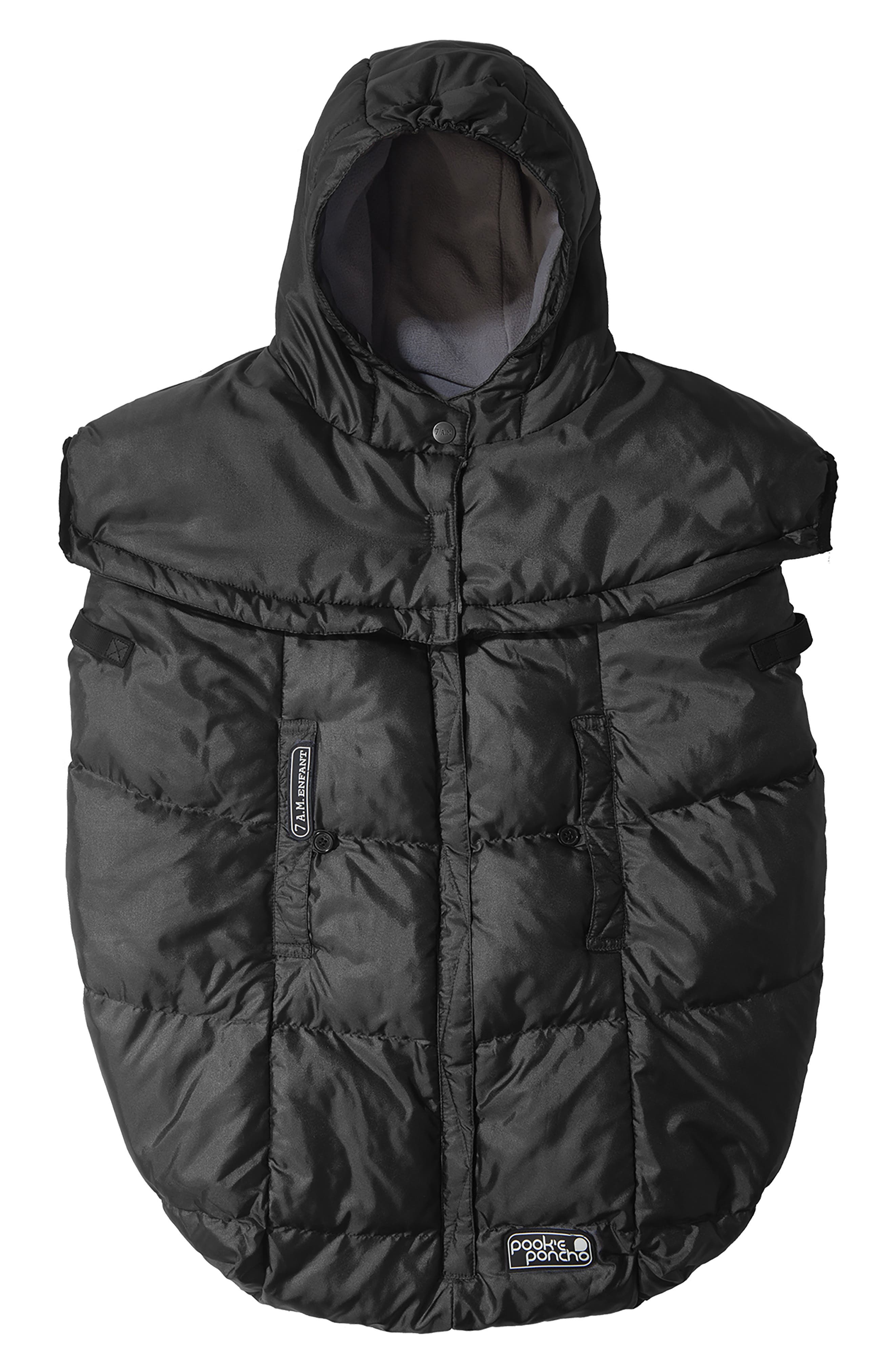 7 A.M. Enfant Pookie Hooded Poncho in Black 