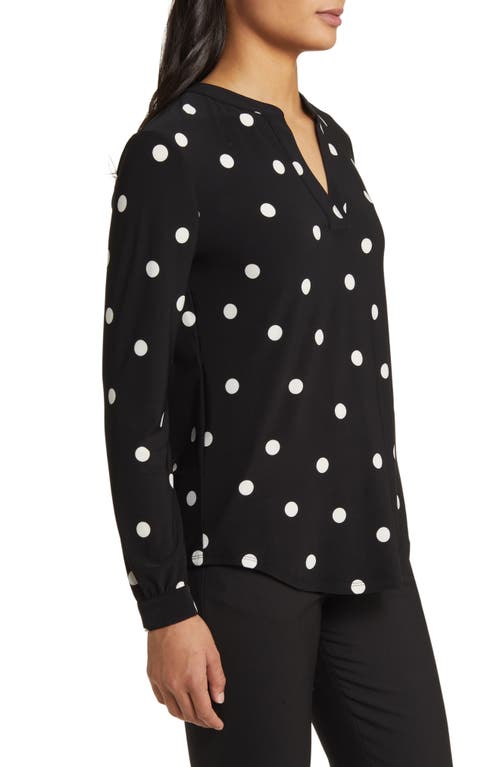 Shop Anne Klein Print Tunic Top In Anne White/anne Black