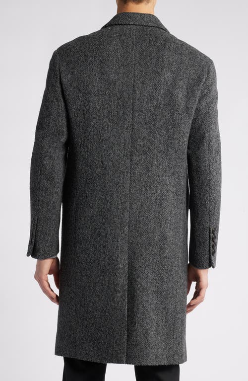 Cardinal Of Canada Mercer Herringbone Wool Blend Coat In Charcoal Herringbone