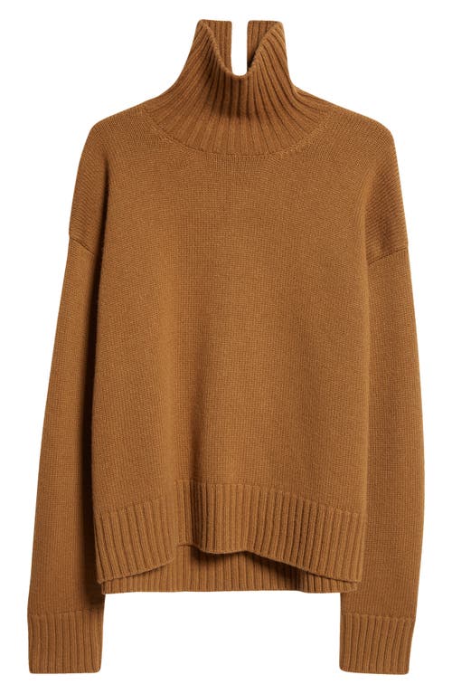 Shop Jil Sander Cashmere & Cotton Blend Turtleneck Sweater In Brass