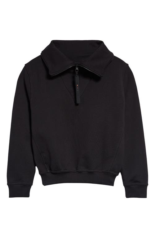 Reebok x Victoria Beckham Cotton Quarter-Zip Sweatshirt in Black/Ultimaora