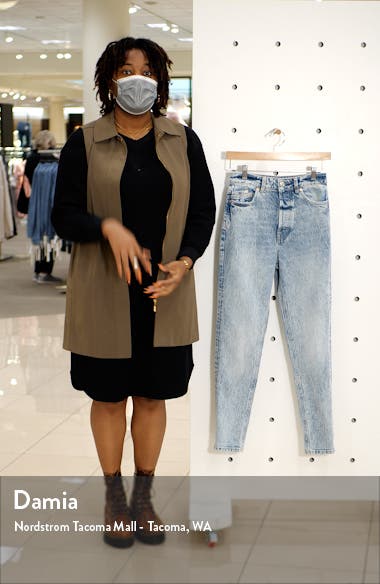 High Waist Ankle Mom Jeans 