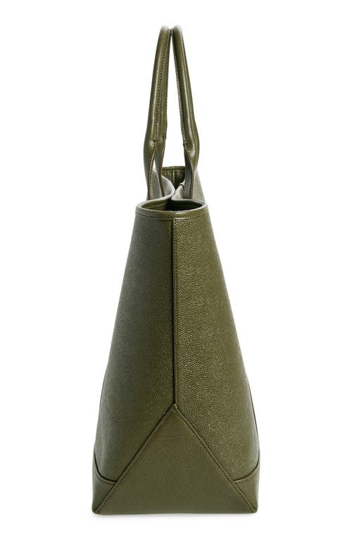 Shop Thom Browne Medium Tool Pebbled Leather Tote In Dark Green