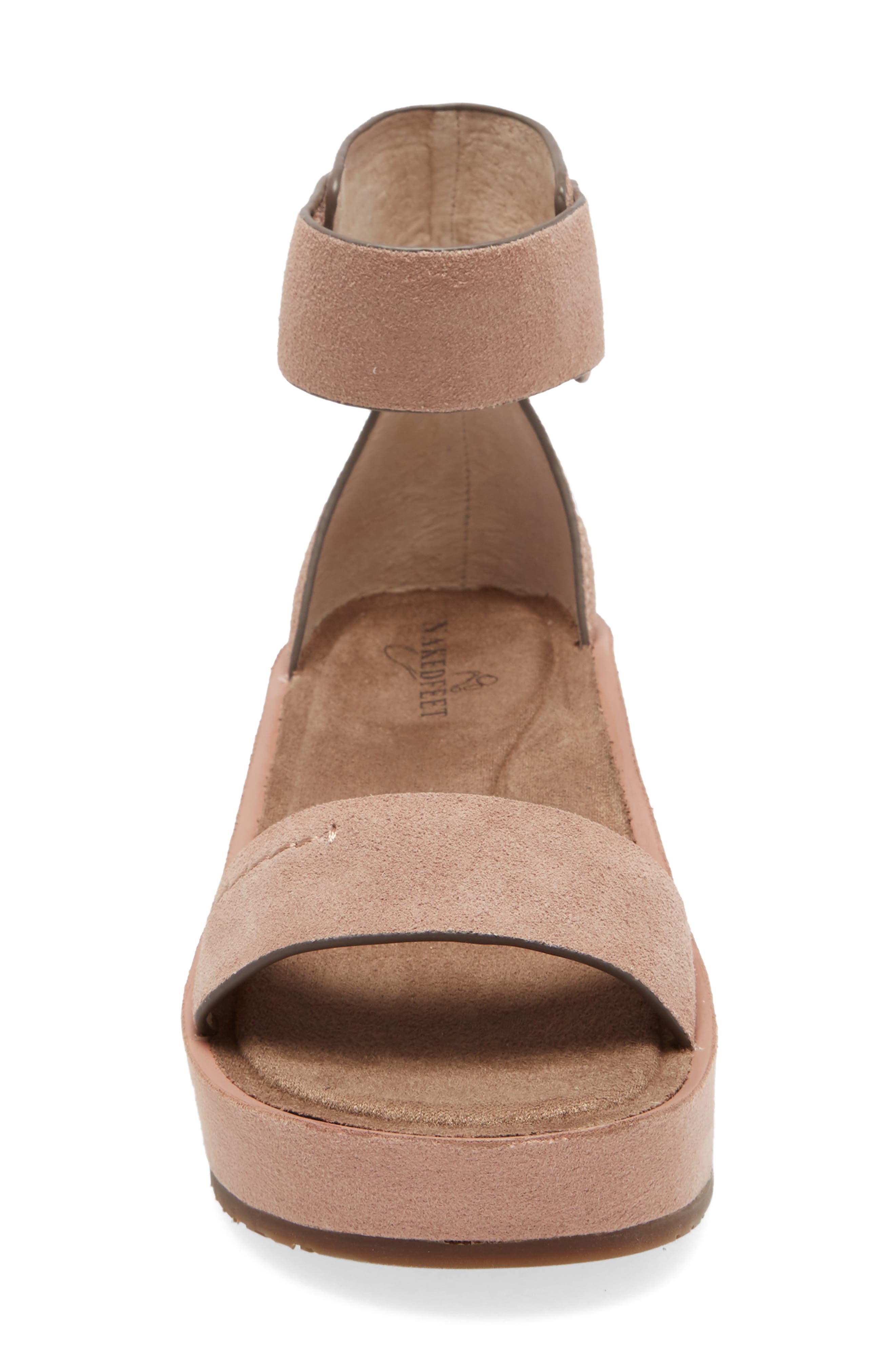 NAKED FEET Renzi Platform Sandal, Main, color, PINK SUEDE