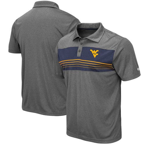 COLOSSEUM Men's Colosseum Heathered Charcoal West Virginia Mountaineers Smithers Polo in Heather Charcoal
